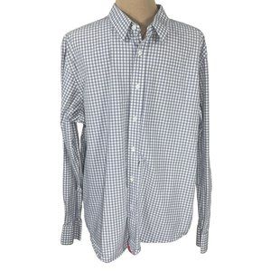 UNTUCKit Men's Shirt Gray White Check Long Sleeve Button Front Casual Shirt XL